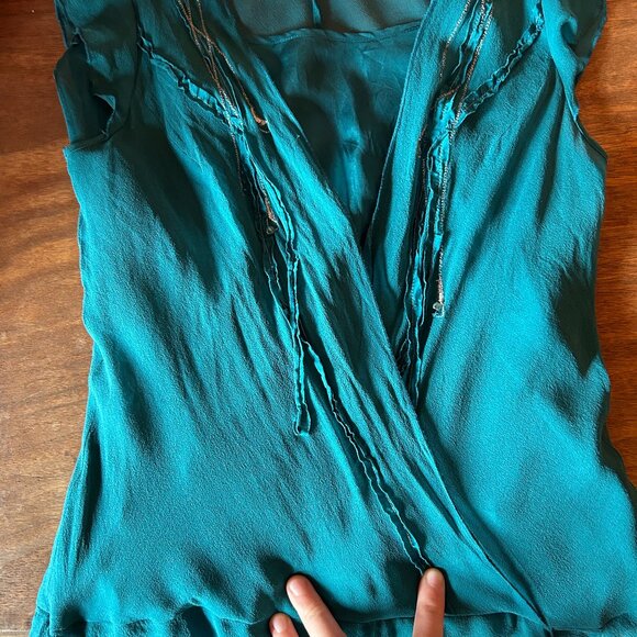 Vintage 1920s style drop waist dress - Teal - Relaxed fit S/M - 28-32" waist - Picture 7 of 10